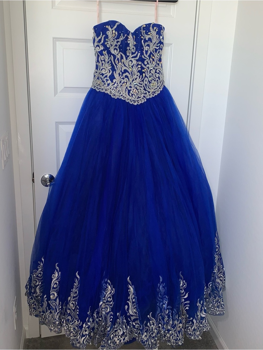 Royal Blue Embroidered Ball Gown Dress / Quinceañera dress